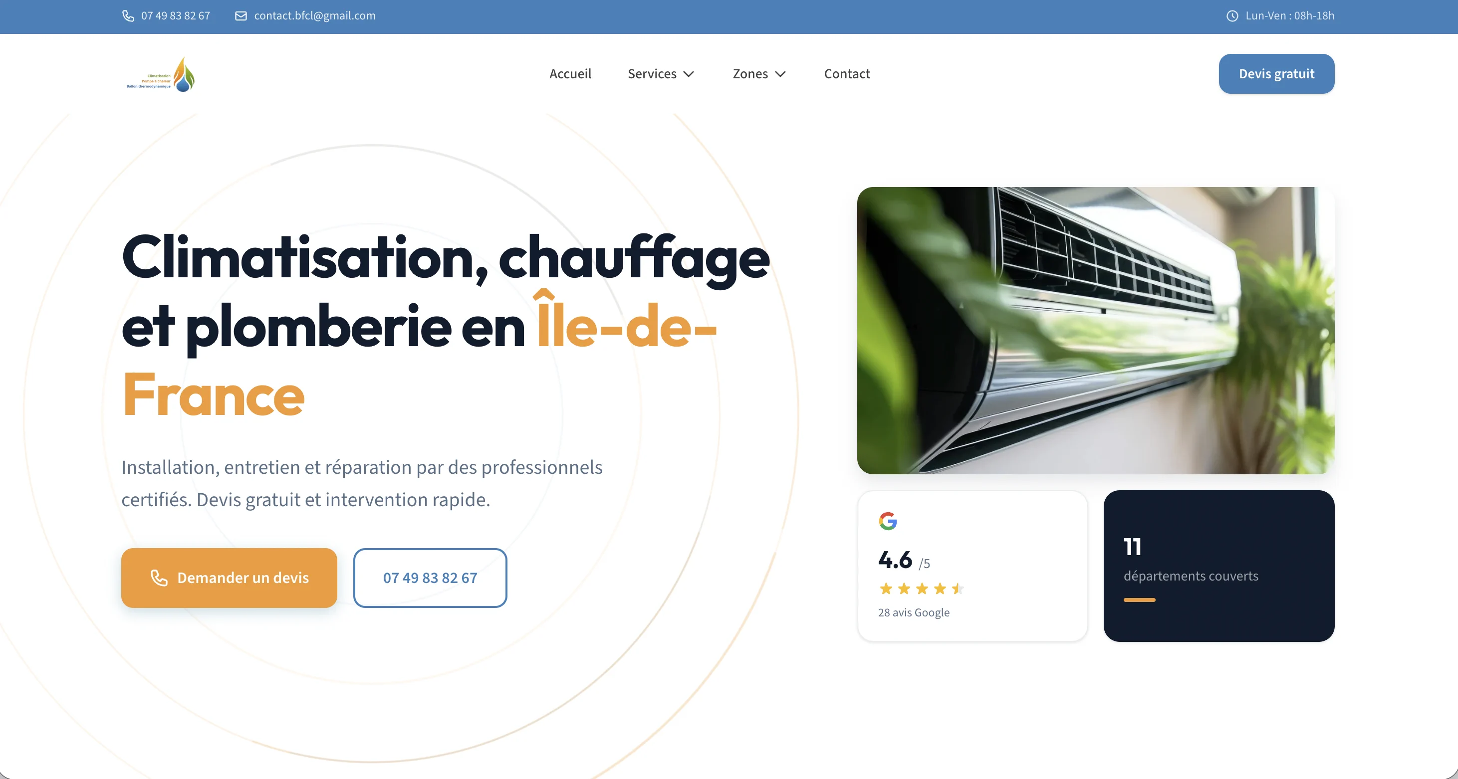 Site web BFCL Energy Climatic