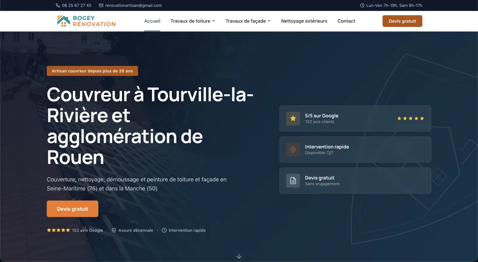 Site web Bogey Rénovation