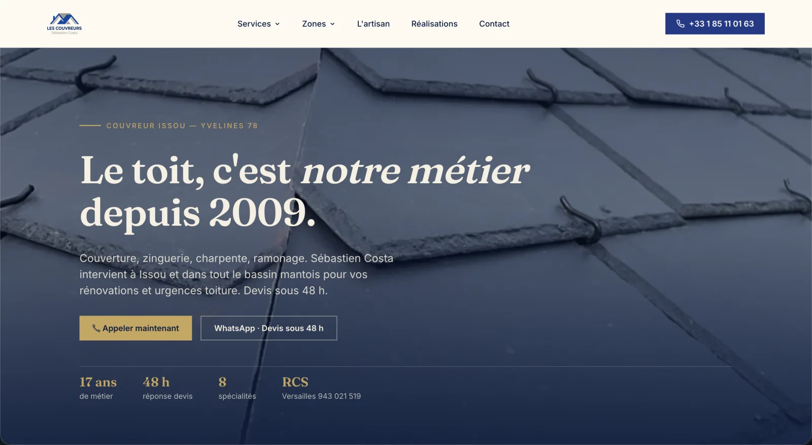 Site web Les Couvreurs