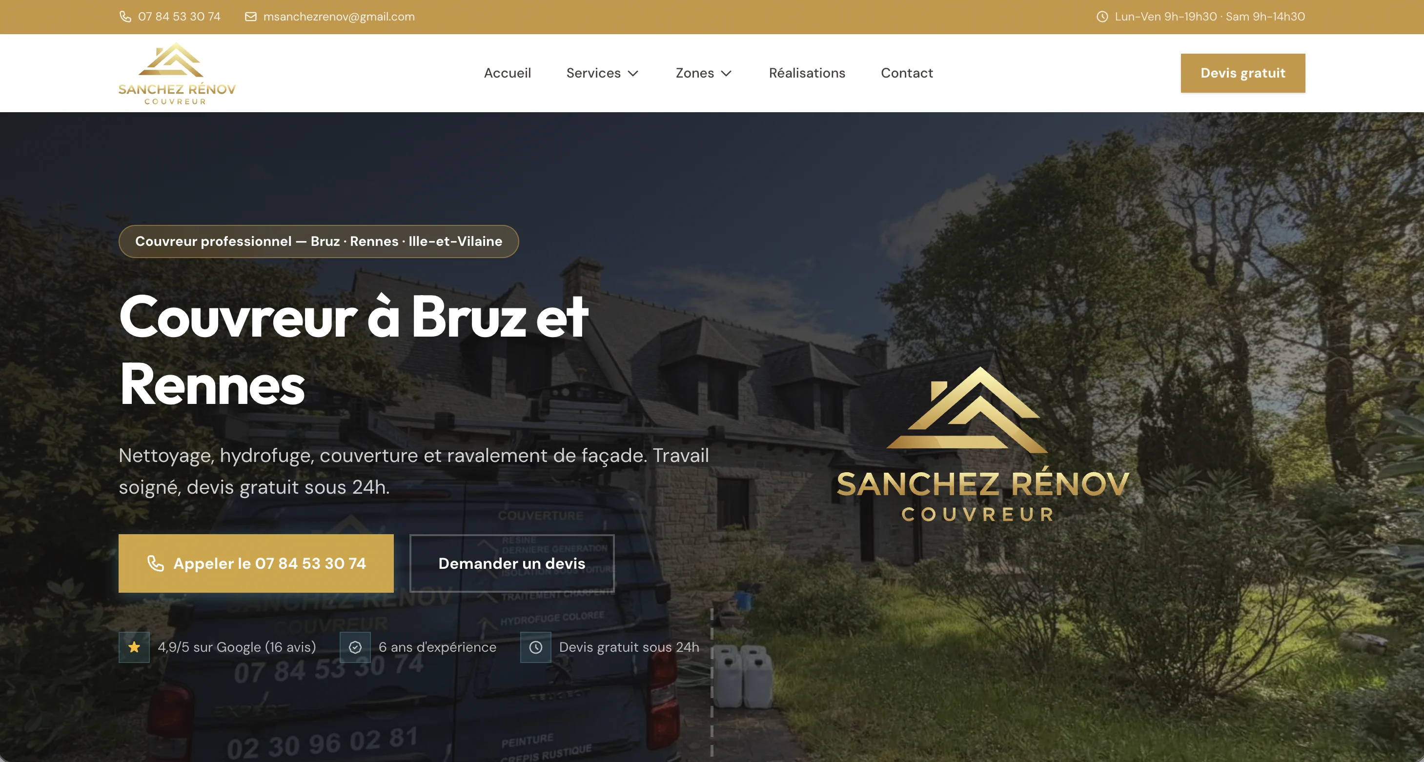 Site web Sanchez Rénov